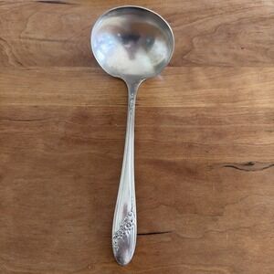 Oneida Community Tudor Plate Silverplate Serving Ladle Floral Pattern